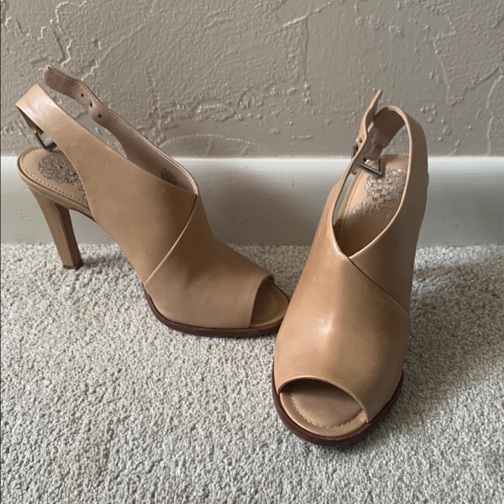 Vince Camuto Tan Heels Sophisticated and Versatile